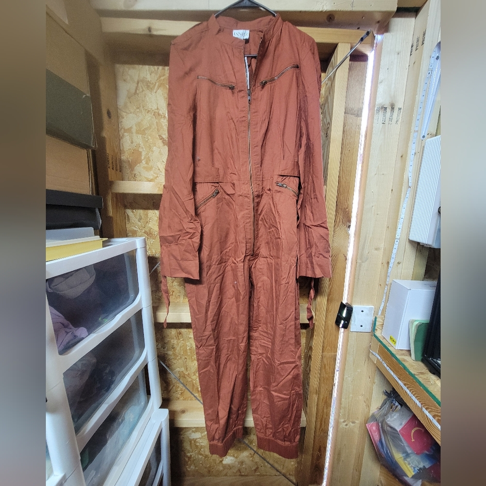 INSPR NWT ‎ Rust Color Cotton Jumpsuit Size XL